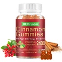 Ceylon Cinnamon Gummies, Ceylon Cinnamon 2400 מ"ג עם Berberine, Turmeric, Apple Cider Vinegar, Bitter Melon, Chromium - 60 Counts