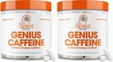 Genius Caffeine Pills 100mg, Extended-Release Microencapsulated Caffeine Pills - All-Natural non-Crash Sustained Energy, Focus & Concentration תוסף - Nootropic Brain Booster - 100 קפסולות