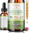 GREENPEOPLE Liver Cleanse Detox & Fix Drops - Liver תוסף w/Milk Thistle Silymarin, Artichoke & Dandelion for Liver Detox & Support- 16x Potent Herb-Nutrients - 2Fl Oz Natural Flavor Natural Flavor