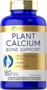 Carlyle Plant Based Calcium עם ויטמין K2, D3, Magnesium | 180 Vegan Caplets |עצמות העצם תוסף