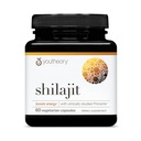 Youtheory Shilajit - 500 מ"ג Shilajit קפסולות - תוספי אנרגיה - Shilajit תומכים Stamina & Endurance - Pure ההימלאיה שילאג'יט - Gluten, Milk & Soy חינם - 60 קפסולות צמחוניות