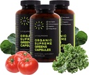 Vita Supreme Organic Super Greens Superfood כמוסות, תוספת תזונתית לבריאות Gut, תמיכה בחיסון, אנרגיה ועוד (Non-GMO, Keto, Vegan) 180 קפסולות, 3 Pack