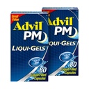 עו"ד Liqui-Gels Pain Reliever ו- Nighttime Sleep Aid, Pain Medicine with Ibuprofen for Pain Relief and Diphenhydramine HCL for a Sleep Aid - 2x80