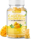 Calcium Magnesium Zinc עם תוסף ויטמין D3, סוכר חינם Calciummies עבור נשים גברים, גבוה Absorption Zinc חניכיים עבור העצם & השרירים & Immune בריאות, מנגו טבעוני פלאמור - 60 הרוזן