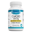 EuroMedica CoQ10 100 מ"ג - תוסף תמיכה באנרגיה סלולרית - תוספת גבוהה יותר Absorption CoQ10 Chewable - תוספת תזונתית לסיוע בריאות Aging & Brain Health - 30 טבליות Chewable