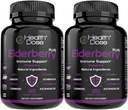 בריאות Dose Elderberry Plus קפסולות - Immune Support Supplement with ויטמינים C, D3, Zinc, Selenium ו 11 Ingredients for Year-Round Wellness - 120 קפסולות Veggie, 2Month Supply Pack של 2