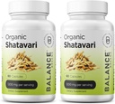 אורגני Shatavari 1200 מ"ג, 60 קפסולות - ויטמין תמיכה לקטציה, Hormonal Balance for Women, Asparagus Racemosus Rootmos