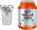 Now Sports Nutrition, Whey Protein Isolate, 25 גרם עם BCAAs, אבקת Unflavored, 10Pound & ספורט תזונה, Micellar Casein 19 g, שחרור איטי, אבקת Unflavored, 1.8-Poundored, 1.8-Poundored אבקה