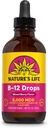 החיים של הטבע B12 טיפות 5000 mcg - ויטמין B12 Methyleobalamin - נוזל B12 תוספת עבור אנרגיה מטבוליזם, תפקוד עצבי ו Red Blood Cell תמיכה טבעי מעורב ברי, סוכר חינם (200 , 4oz)