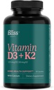 ויטמין D3 K2 - ויטמין D3 5000 IU עם ויטמין K2 כמו MK-7, Calcium ו Phosphorus for Ultimate Absorption - ויטמין D, 60 Vegcaps, 60 יום אספקה