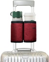 riemot Luggage Travel Cup Holder Free Hand Drink - Hold Two Coffee Mugs - Fits Roll on Suitcase Handles - Gifts for Flight Veterans Red