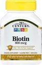 טבליות ביוטין במאה ה-21, 800 mcg, 110 Count (Pack of 3)