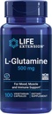 תוחלת החיים הרחבה Creatine קפסולות 120 Count & L-Glutamine 500 מ"ג 100 קפסולות Bundle עבור שריר בריאות
