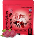 אבקהVitamin אלקטרוליט אבקת פלוס (50 משרתות) אבקת Raspberry Electrolyte אבקת Zero Calorie Keto, 0 סוכר, No Maltodextrin, 1000mg Potassium, 120 מ"ג Calcium, 120 מ"ג מגנזיום, אבקת hydrotion, hydrotion אבקה
