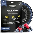 Coldest hydrotion - Aclytes אבקת Packets - Non GMO & No A מלאכותי סוכר - אלקטרוליט שתי לערבב - Easy Open Single-משרתת Stick Drop in Water - 20 Sticks per Pack (Triple Brad)