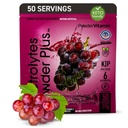 אבקהVitamin אלקטרוליט אבקת פלוס (50 משרתות) Grape Electrolyte אבקת Zero Calorie Keto, 0 סוכר, No Maltodextrin, 1000mg Potassium, 120 מ"ג Calcium, 120 מ"ג מגנזיום, אבקת hydrotion, hydrotion אבקה