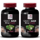 שחזור שיער - Gray HAIR REVERSE - שיער זוהר, שחזור vibrancy, פתרון טיפוח שיער מחדש, צבע שיער חדש, שיקום צבע, גוון שיער, שיער הגנה גיל, צבע שיער תוסס 2 בקבוקים 120 קפלס
