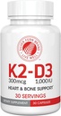 Silver פרננטי ויטמין K2-D3 Brand - Natural, non-Synthetic - K2-7 כמו Menaquinone-7 (MK-7) - D3 כמו cholecalciferol - Bone, Heart & Energy Support (2 בקבוקים - 60 קפסולות - 60 משרתים)