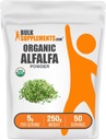 BulkSupplements.com אורגני אלפאפללה צמחית - אלפאפללה תוספת, אבקת סופר ירוק - טבעוני וגלוט חינם, 5g לכל משרת, 250g (8.8 oz) (Pack of 1)
