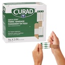 CURAD Quick Strip הבד Adhesive Sterile Bandages with Fast Application, 3/4" x 3, Box of 100