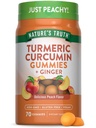 האמת של הטבע Turmeric וג'ינג'ר חניכיים | 70 Count | Peach Flavor | טבעוני, non-GMO, & Gluten Free Supplement