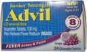 Advil Junior Chewable Ibuprofen Tablets, Grape 100 מ"ג, 24 Tablet כל (Pack of 4)