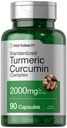 Horbäach Turmeric Curcumin תוסף 2000mg | 90 קפסולות | מורכבות עם Black Pepper | Non-GMO, Gluten Free