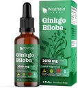 ג'ינקגו בילובה פלט טיפות נוזל 2000 מ"ג (Ginkgo biloba L) Herbal תוסף Absorbs טוב יותר מאשר קפסולות, 1 חודש אספקה, 84 משרתים, אלכוהול חינם Tincture - 2 עוץ, Pack של 1 1 1 1