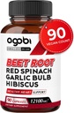 5in1 Beet Root כמוסות - נוסף עם רד Spinach, אורגני Garlic Bulb, Hibiscus & Black Pepper - תמיכה בייצור אנרגיה, מערכת החיסון ובריאות העיכול - 90 קפסולות טבעוניות