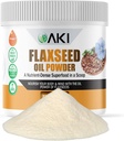 אבקת שמן AKI Flaxseed - ארוז עם חומרים מזינים חיוניים כמו אומגה 3 חומצות שומן, סיבים, Lignans - חינם מתוספת מלאכותית, עשוי עם חומרים אידיאליים באיכות (5.30oz / 150g)