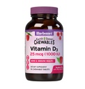 Bluebonnet Nutrition Earth Sweet ויטמין D3 1000IU - Bone & Immune Support Supplement - Raspberry Chewable ויטמין D תוסף לנשים וגברים - Soy-Free, Gluten-Free, non-GMO - 90 טבליות