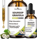 Soursop Bitters נוזל, Soursop Bitters for Immune, Antioxidant, Digestive, Graviola פירות ו- Drop, Herbal Extract with ויטמין for Cell Support & Regeneration, תוסף יומי, 2 FL OZ