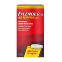 Tylenol 8HR Arthritis כאב קפסולות, 650 מ"ג Acetaminophen for Minor Arthritis & Joint Pain, Fever להפחית, Extended Release, Gentle on Stomach, 100 ct