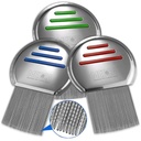 Lice Comb - (Pack of 3) טיפול ב- Head Lice כי הוא אישי ארוז מקצועי Stainless Steel Louse ו Nit Combs מסיר ביצים עם טיפים עגולים לנוחות