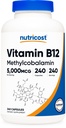 ויטמין B12 (Methylcobalamin) 5000mcg, 240 קפסולות - Caps Vegetarian Caps, non-GMO, Gluten Free B12 תוסף