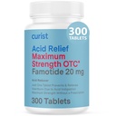 Curist Famotidine 20 מ"ג Bulk Pack (300 טבליות ספירות) Acid Reflux Medicine for Heartburn Relief - OTC כוח מקסימלי Stomach Acid הפחתה - טבליות למניעת טיפול אנטי Acid עבור Indigestion Heartburn הקלה
