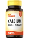 Sundance Calcium 600 מ"ג עם D3 | 60 Caplets | Vegetarian, non-GMO, Gluten Free Supplement