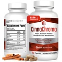 CinnaChroma כמוסות - Cinnamon Supplements with 10:1 Extract, Chromium, Vanadium, Selenium, ויטמין D3 & K2 - Natural Sugar Blocker - 30 קפסולות, 1 חודש אספקה