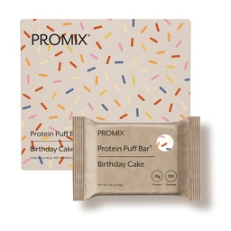 ProMix Nutrition חלבון Puff Bars - עוגת יום הולדת - Marshmallow Crispy Treat - Great Tasting & Healthy On The Go חטיף - חלבונים גבוהים וקלורי נמוך - חינם מגלוטן, Soy, & Corn - 12 Barsssting & בריאות על חטיף