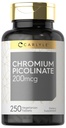 קרליל Chromium Picolinate 200mcg | 250 טבליות צמחוניות | High Absorption