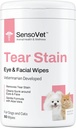 Tear Stain Remover Eye Wipes for Dogs & Cats, ניקוי Eye Boogers ו Gunk Discharge, ניקוי פנים עם Aloe Vera (Fragrance Free)