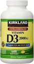 קירקלנד תוספת כוח ויטמין D-3 2000 IU 600 Soft Gels