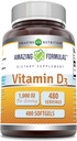 תוסף ויטמין D3 | 1000 IU | 480 Softgels | Non-GMO | Gluten Free | Made in USA