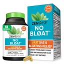 Zenwise Health No Bloat Digestive Enzymes for Gut Health, Gas & Bloating Relief - Multi Enzymes Digestion תוספת עם פרוביוטיקה, ג'ינג'ר, Turmeric Dandelion & Lactase - Men & Women - 48 Count