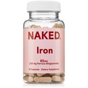 Naked Iron 65 מ"ג, 325mg Ferrous Bisglycinate - תוסף ברזל עתיר גבוה עבור הגנת ברזל, תמיכה סלולרית אנרגיה, מקדם ייצור דם אדום בריא, non-GMO, Gluten-Free, 60 קפסולות