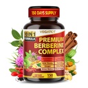 VEGATOT GlucoSavior Berberine תוספת עם Ceylon Cinnamon, Bitter Melon, התעמלותnema - תומך Immune, Heart Health & Gastro - מיוצר בארה"ב (150 (Pack of 1))