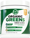 Organic Greens Powder - USDA Organic - Non-GMO - 15 Superfoods - Detox and Immune Health Benefits Including Spirulina, Matcha Green Tea, and Ashwagandha - 30 Servings