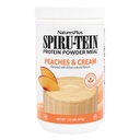 NaturesPlus SPIRU-TEIN Shake - Peaches & Cream Flavor - 1.1 lbs, אבקת חלבון Spirulina - צמחי מבוסס החלפת Meal, ויטמינים ומינרלים לאנרגיה - Vegetarian, Gluten-Free - 15 משרתים