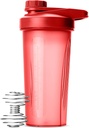 Mr. Pen- Shaker Bottle for Proteines, 28 oz, Red With Twist Cap and Wire Whisk Ball, Mixer Cup