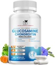 Glucosamine Chondroitin MSM קפסולות, glucosamine 1500 מ"ג עם Collagen, Turmeric, תוסף משותף לגברים,180 קפסולות